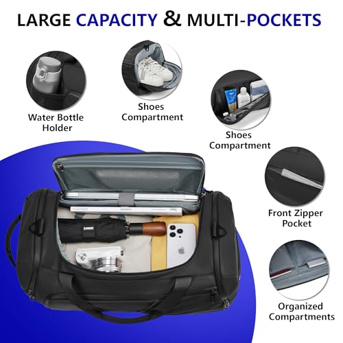 Moulyan Gym Bag for Men with Shoes Compartment - 40L Duffle Bag for Travel with Wet Pocket & Laptop Compartment,Waterproof Carry On Sports Bags Gym Backpack with Water Bottle Holder - Image 2