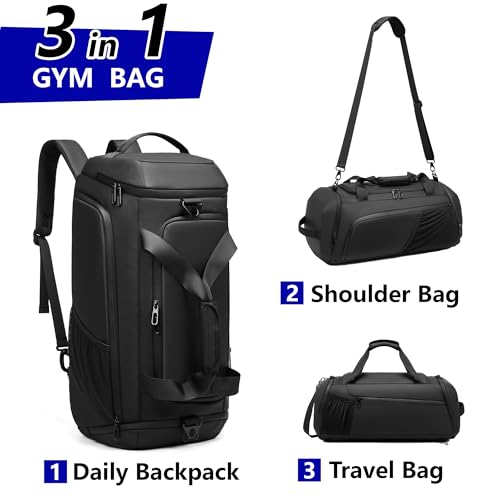 Moulyan Gym Bag for Men with Shoes Compartment - 40L Duffle Bag for Travel with Wet Pocket & Laptop Compartment,Waterproof Carry On Sports Bags Gym Backpack with Water Bottle Holder - Image 5