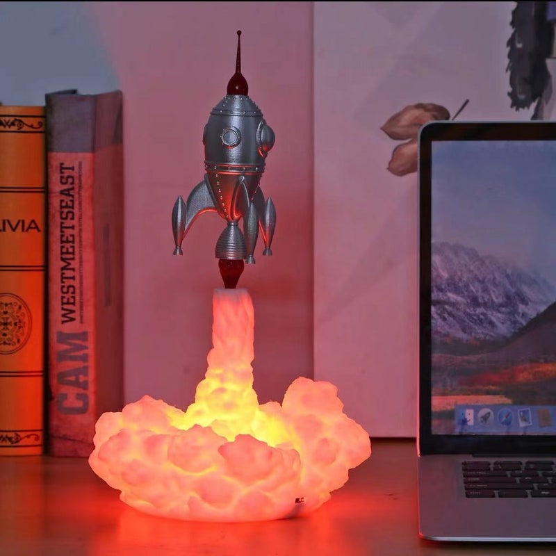 3D Printing Rocket Desk Lamp Bedside Table Lamp Warm LED Night Light USB Rechargeable Home Decoration Adult Kids Gift - Image 5