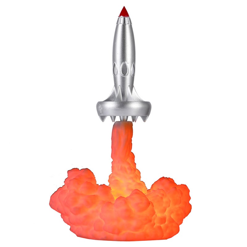 3D Printing Rocket Desk Lamp Bedside Table Lamp Warm LED Night Light USB Rechargeable Home Decoration Adult Kids Gift - Image 1