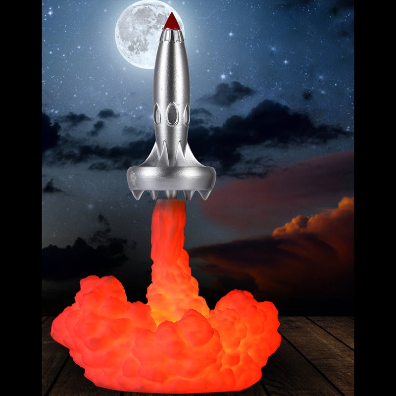 3D Printing Rocket Desk Lamp Bedside Table Lamp Warm LED Night Light USB Rechargeable Home Decoration Adult Kids Gift - Image 2