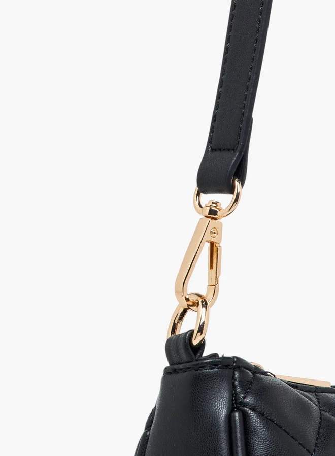 Flora Bella By Shoexpress Quilted Shoulder Bag with Detachable Strap and Zip Closure