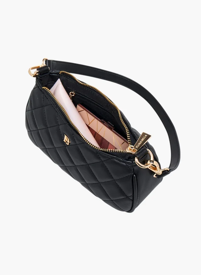 Flora Bella By Shoexpress Quilted Shoulder Bag with Detachable Strap and Zip Closure