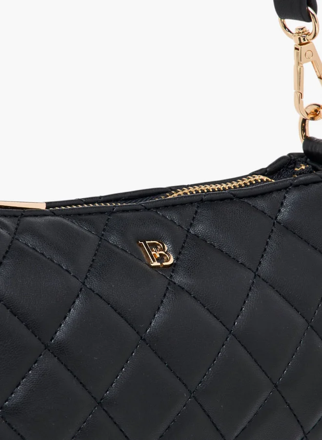 Flora Bella By Shoexpress Quilted Shoulder Bag with Detachable Strap and Zip Closure