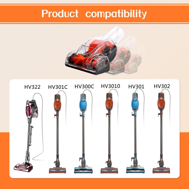Hcxvtyx Upgraded Vacuum Pet Hair Power Brush Tool Attachment Compatible With Shark HV300 HV320 HV322 NV752 NV650 NV680 NV800 NV150 LA502 ZU560 ZU561 ZU60 AZ2001 HZ2002 UV725 Vacuum Replacement Parts Orange - Image 3