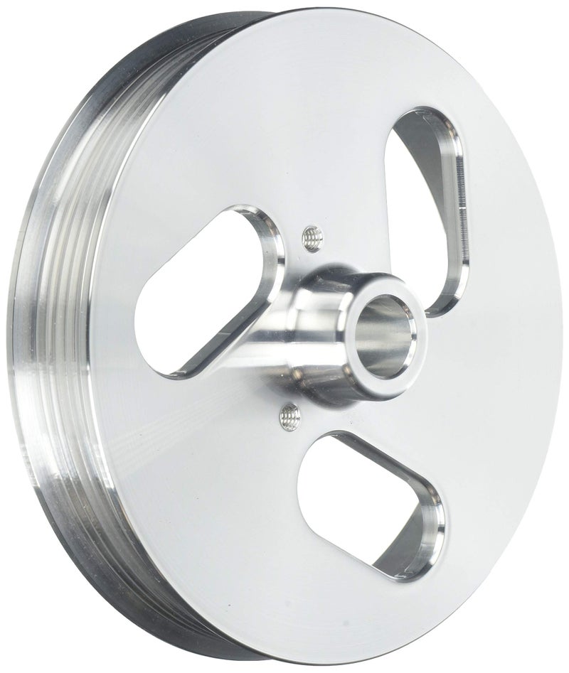 March Performance 610 Clear Powder Coated Billet Aluminum 6-Rib Power Steering Pulley - Image 1