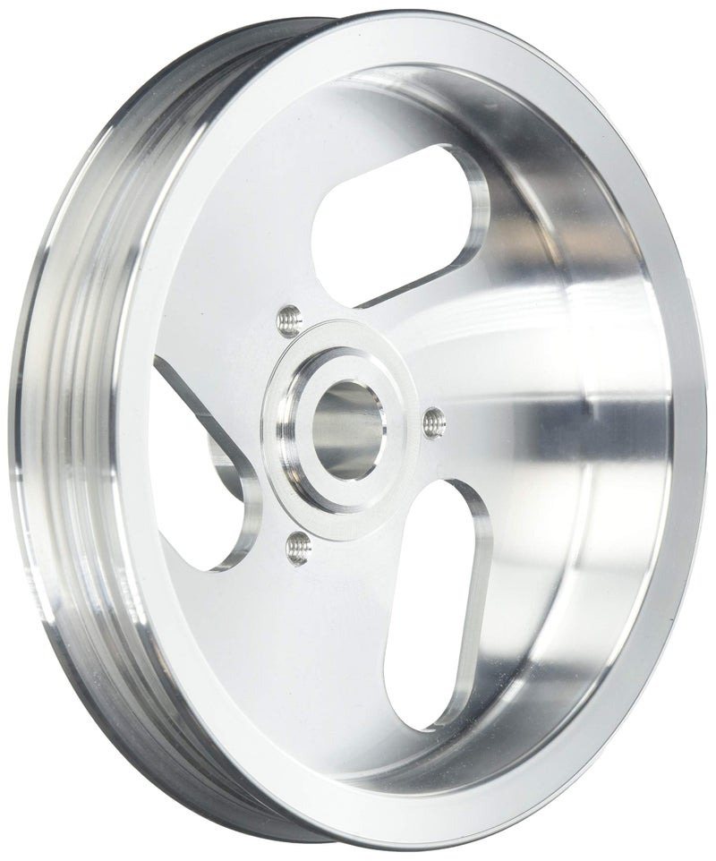 March Performance 610 Clear Powder Coated Billet Aluminum 6-Rib Power Steering Pulley - Image 2
