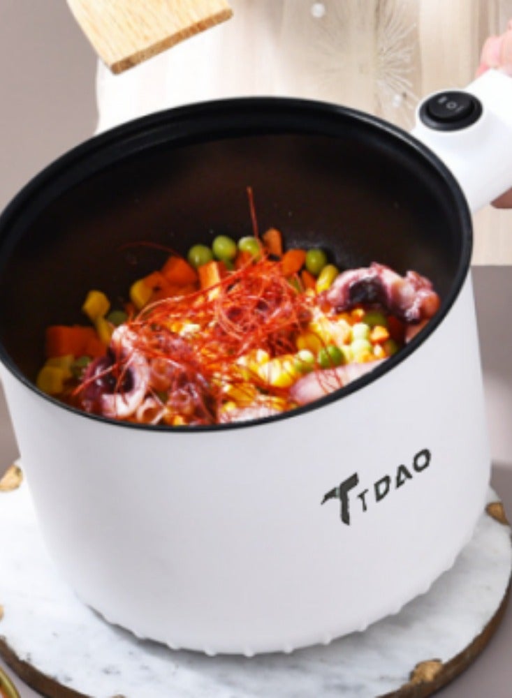 TDAO 450W 3 Piece Multi Functional Elctric Hot Pot with Steamer, and Temperature Control Non-Stick Electric Cooker Shabu, Electric Cooking Pot, Used for Steak, Steaming, Frying, Stir Frying, Boiling, Stewing, Hotpot, Teppanyaki, Egg 1.5L - Image 4