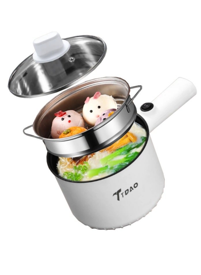 TDAO 450W 3 Piece Multi Functional Elctric Hot Pot with Steamer, and Temperature Control Non-Stick Electric Cooker Shabu, Electric Cooking Pot, Used for Steak, Steaming, Frying, Stir Frying, Boiling, Stewing, Hotpot, Teppanyaki, Egg 1.5L - Image 3
