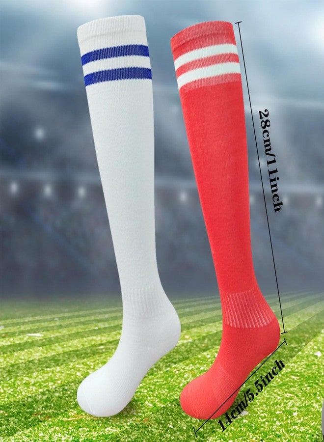 Tergy 10 Pairs Kids Soccer Socks Stretchy Knee High Tube Socks Colorful Football Athletic Team Socks for Boys Girls (4-8 Years Old) - Image 2
