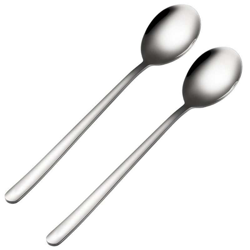 Spoons Korean Spoons with Long Handles 2 Pieces Soup Spoons Stainless Steel Rice Spoon Asian Soup Spoon for Home Kitchen or Restaurant