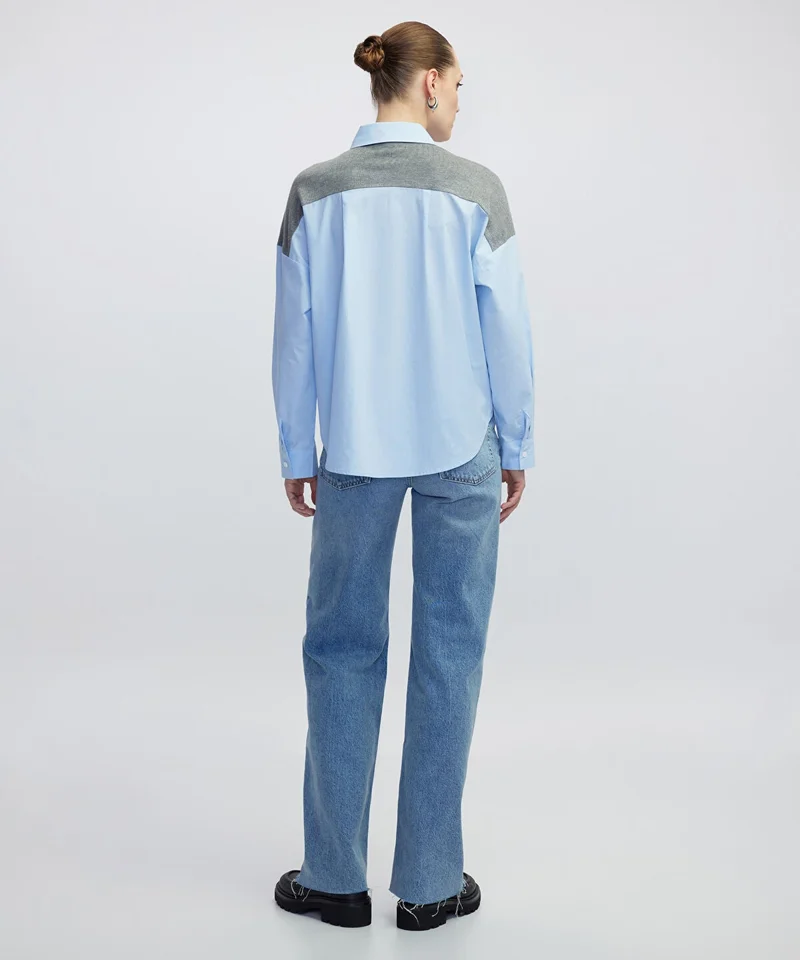 Ipekyol  Embellished Mixed Media Shirt for Women | Best Price UAE
