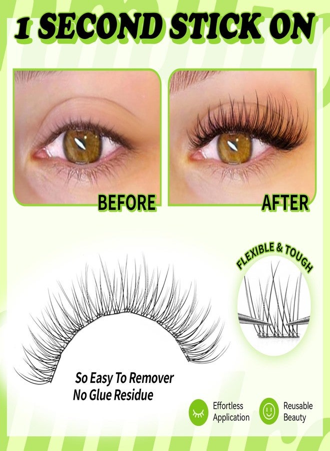 TMIELYBS Self Adhesive Eyelashes Natural Wispy Lash Clusters 10-11-12-14mm Mixed Lengths 120Pcs No Glue Reusable Self-Stick Lashes with Enhanced Adhesive, Everyday Wear, Replacement for Kmilro - Image 5