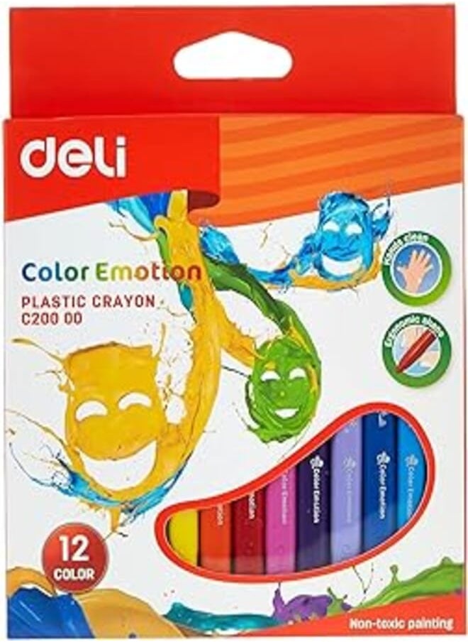 Deli Deli 12 colors plastic crayon 