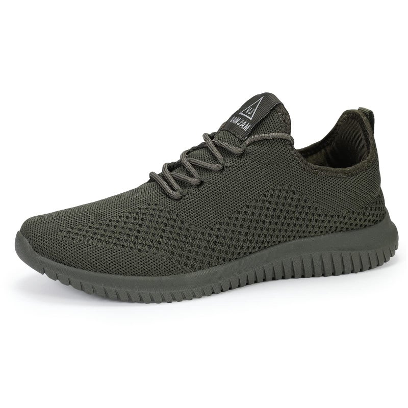 VAMJAM Mens Running Shoes Ultra Lightweight Breathable Walking Shoes Non Slip Athletic Fashion Sneakers Mesh Workout Casual Sports Shoes Allgreen Size 115