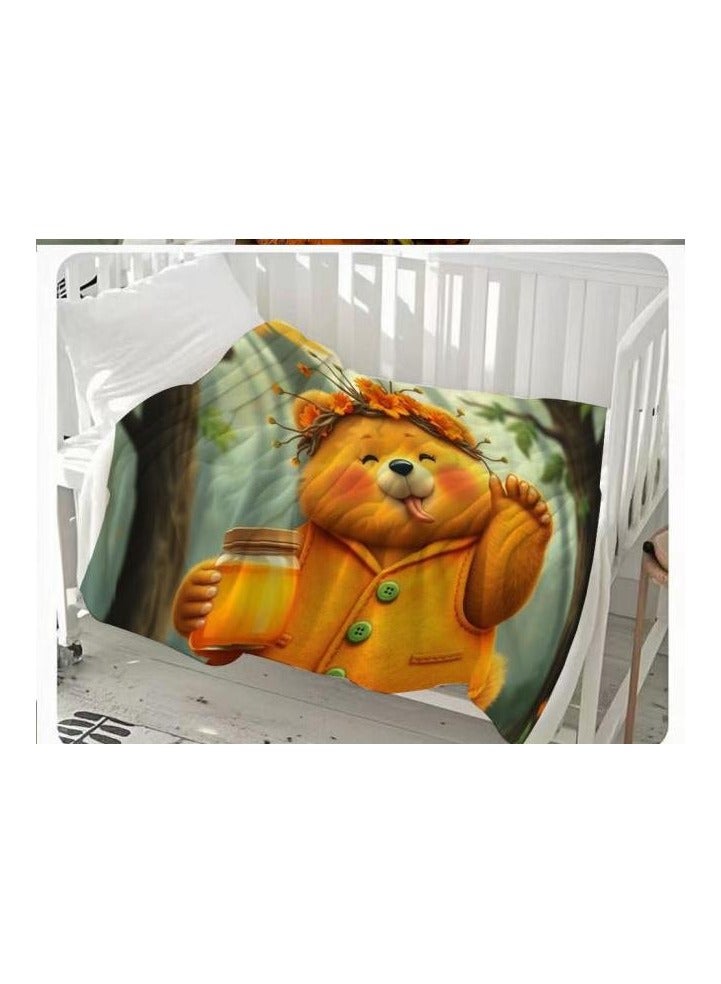 عام بطانية رقيقة من الفانيلا الكرتونية للأطفال أو الطلاب (دافئة ومريحة ومناسبة للنوم والألعاب) 100 سم * 150 سم - 464 - Image 3