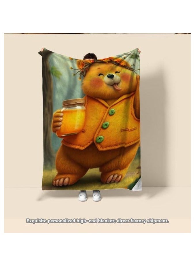 عام بطانية رقيقة من الفانيلا الكرتونية للأطفال أو الطلاب (دافئة ومريحة ومناسبة للنوم والألعاب) 100 سم * 150 سم - 464 - Image 5