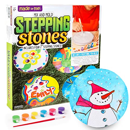 Made By Me Mix & Mold Your Own & Make 4 DIY Personalized Stepping Stones, Great Spring & Summer Weekend Activity, Perfect Keepsake, Birthday Party Idea for Kids Ages 5, 6, 7, 8, 9, Multicolor - Image 1