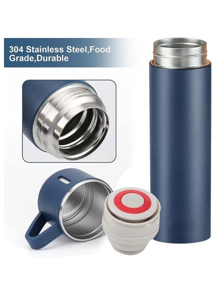 QSHOP Stainless Steel Vacuum Flask Set with 3 Cups (500ml) Keeps Drinks Hot or Cold for Hours, Perfect for Travel, Outdoor Adventures, Office Use  - Image 4