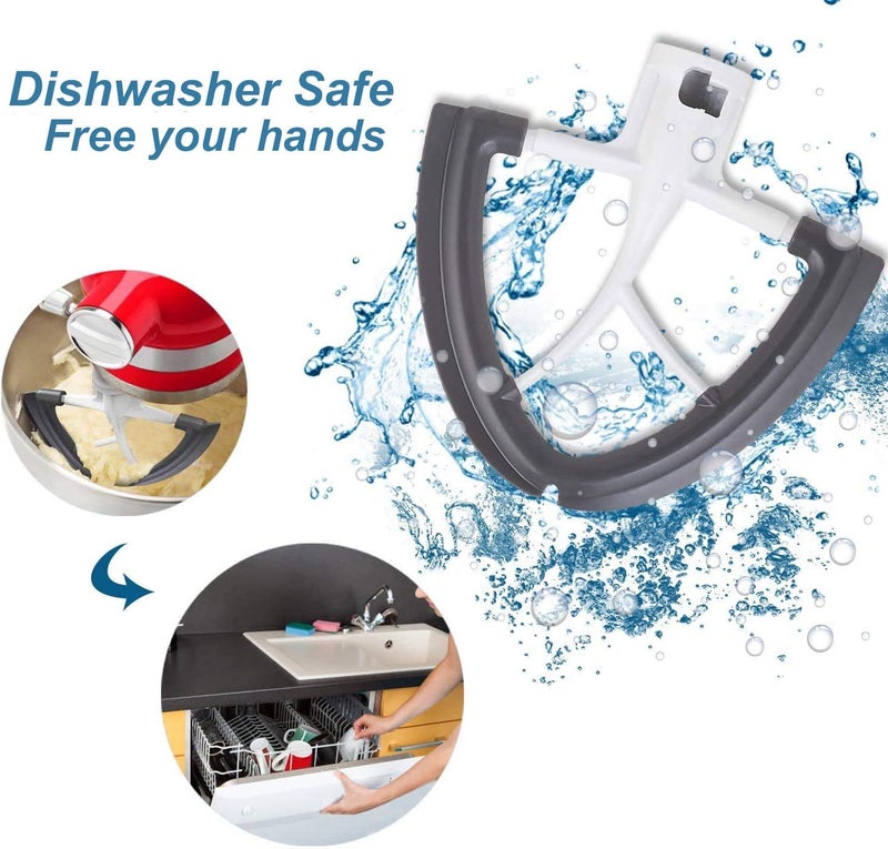 FOCOllK مضرب الحافة المرنة لخلاط Kitchenaid، سعة 4.5-5 كوارت لملحق مضرب Kitchen Aid، يناسب الرأس المائل لملحقات خلاط Kitchenaid مع حواف سيليكون مرنة مكشطة الوعاء من - Image 5