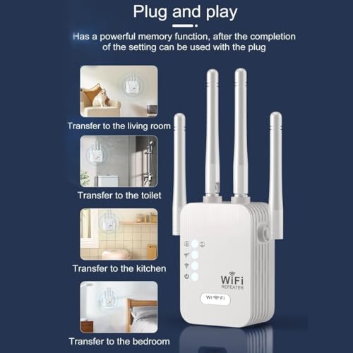 PunnkFunnk Punnk Funnk 300Mbps Wireless Range Extender, Broadband/Wi-Fi Extender, Wi-Fi Booster/Hotspot with 2 Ethernet Port, Plug and Play, Built-in Access Point Mode, White - Image 2