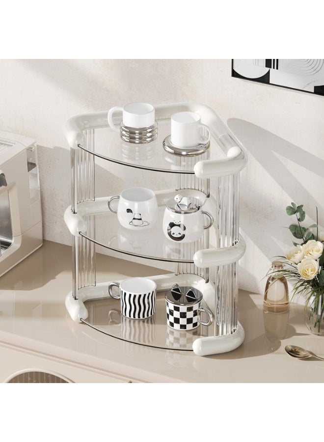 رف زاوية 3 أدوار لتخزين وتنظيم مستحضرات التجميل والعطور – تصميم أنيق وعصري - Image 4