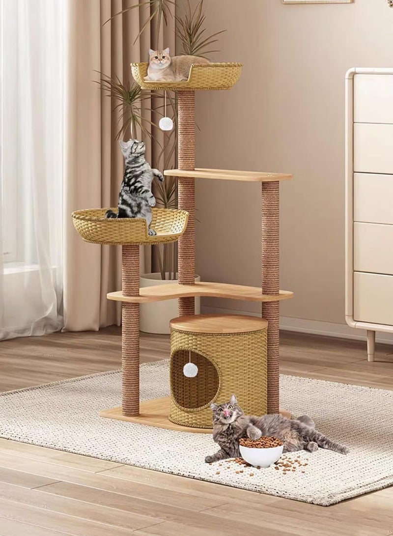 MONOGUE Cat Tree with Sisal Scratching Posts Cat Play House Large Multi Level and Rest Place Tower for Cats - Image 1