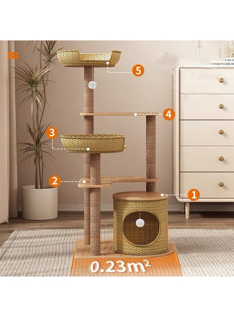 MONOGUE Cat Tree with Sisal Scratching Posts Cat Play House Large Multi Level and Rest Place Tower for Cats - Image 3