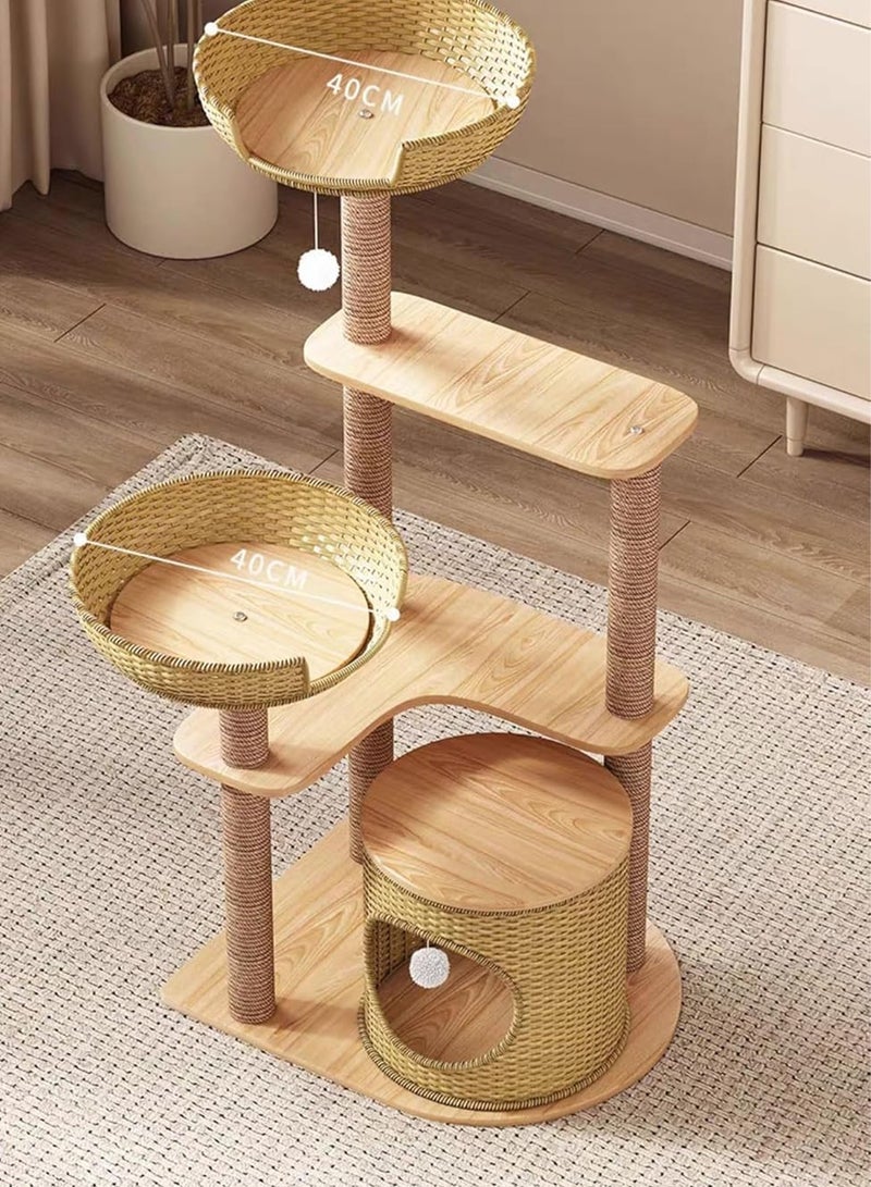 MONOGUE Cat Tree with Sisal Scratching Posts Cat Play House Large Multi Level and Rest Place Tower for Cats - Image 5