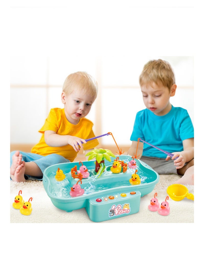 الكهربائية الدورية المغناطيسي الأسماك اصطياد لعبة الأزرق ، مع قضبان الصيد و لعبة البط - Image 1