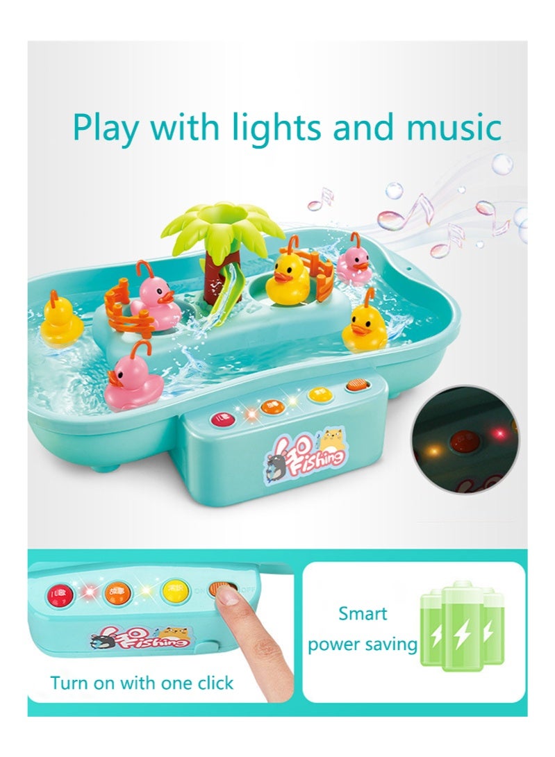 الكهربائية الدورية المغناطيسي الأسماك اصطياد لعبة الأزرق ، مع قضبان الصيد و لعبة البط - Image 2