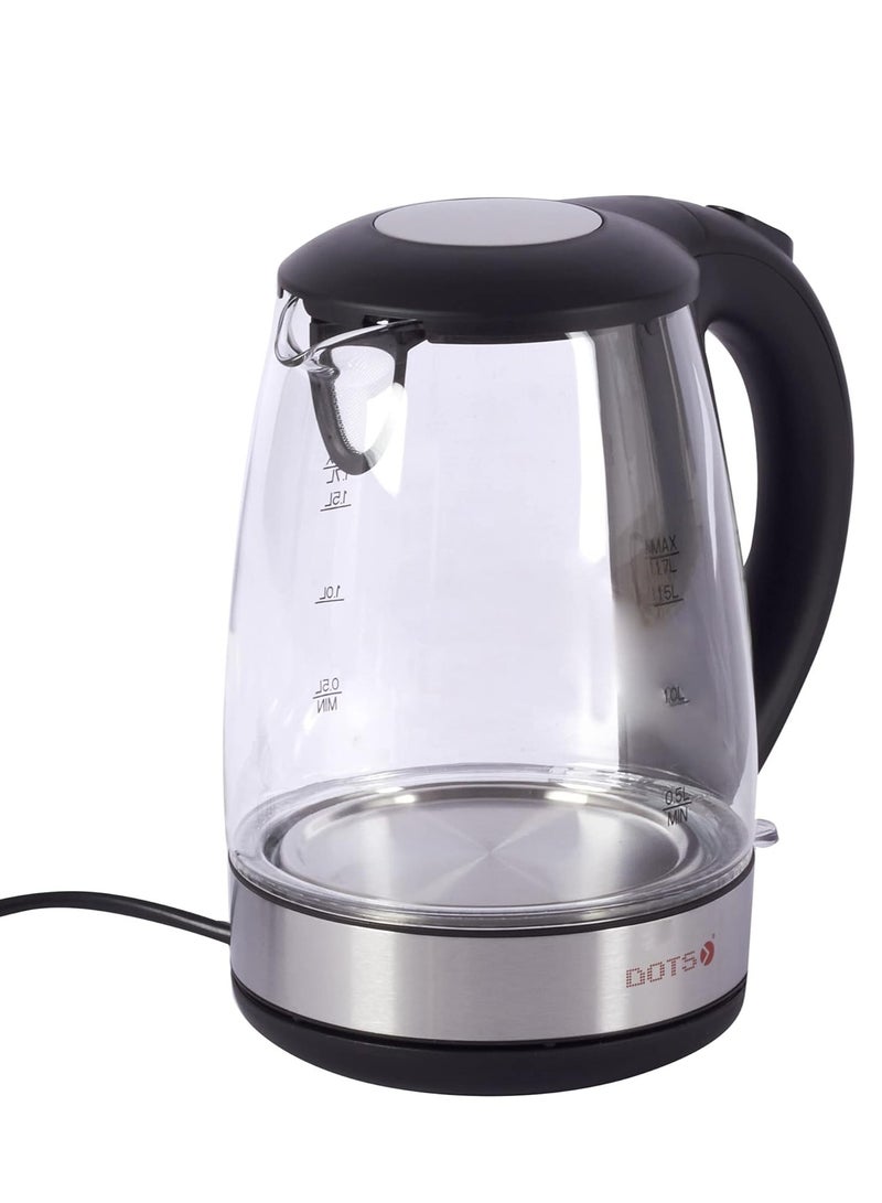 دوتس غلاية مياه كهربائية 2000 واط، 1.7 لتر، زجاجية - KDG-008 - Image 3