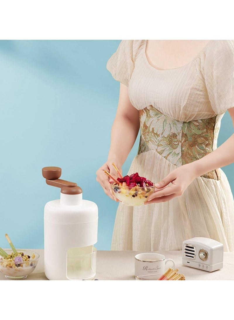 Shaved Ice Maker, Manual Shaved Ice Maker, Manual Rotary Ice Crusher, For Home Use, Small, DIY, Ice Crusher, Fluffy, Soft Snow, Ice Maker Included, Stainless Steel Blade, Non-slip Handle, Easy - Image 5