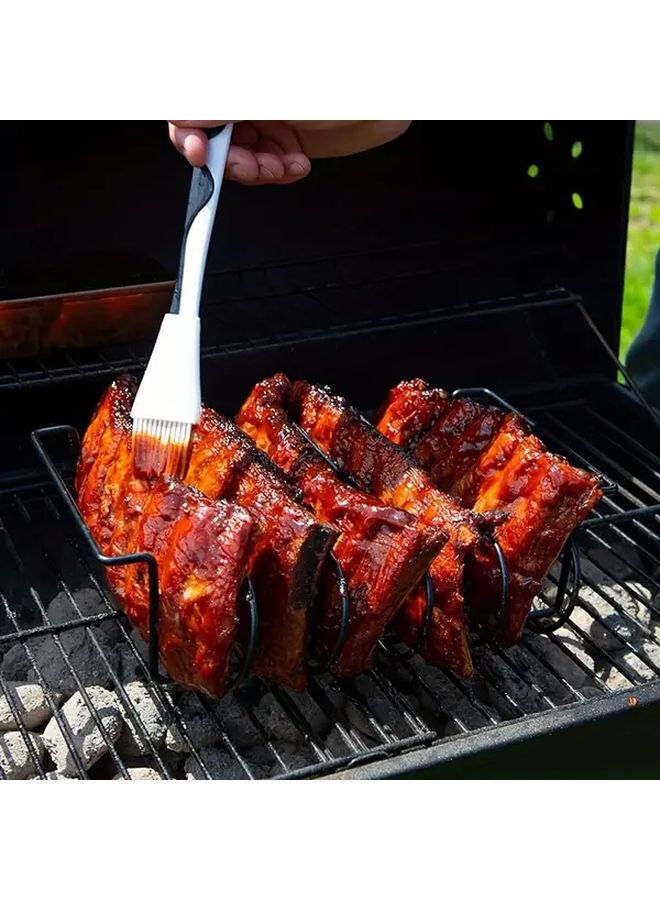 4 Pcs Electroplated Stainless Steel Rib Rack Durable Non Stick For Smoking Grilling - Image 3