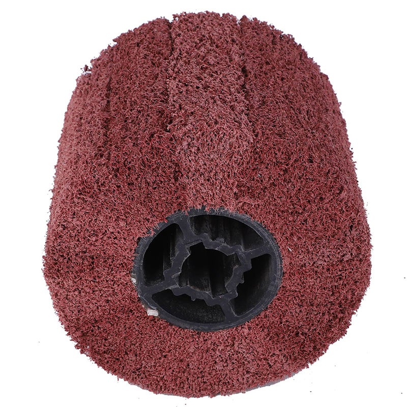 Wire Drawing Wheel Brush Drum Burnishing Cross Rubber Core Polishing Buffer Wheel for Stainless Steel Aluminum Iron120 Grit - Image 3