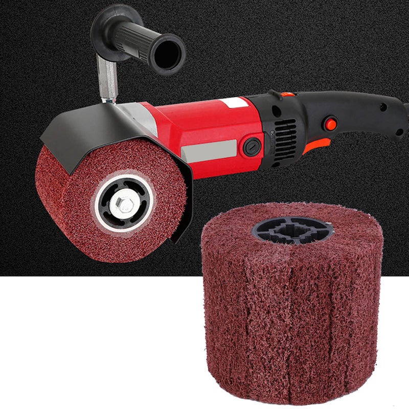Wire Drawing Wheel Brush Drum Burnishing Cross Rubber Core Polishing Buffer Wheel for Stainless Steel Aluminum Iron120 Grit - Image 4