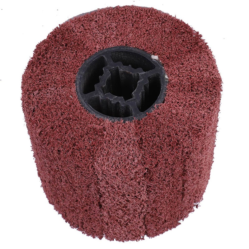 Wire Drawing Wheel Brush Drum Burnishing Cross Rubber Core Polishing Buffer Wheel for Stainless Steel Aluminum Iron120 Grit - Image 2