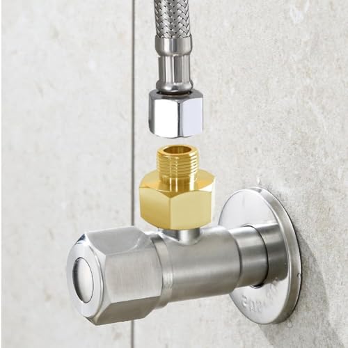 Joywayus 1/2 G Female to 3/8 Compression Male Thread Pipe Fitting, Brass Reducer Faucet Connector Water Hose Adapter, Supply Line Adapter for RV Kitchen Bathroom Plumbing 4PCS - Image 3