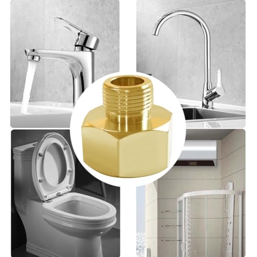 Joywayus 1/2 G Female to 3/8 Compression Male Thread Pipe Fitting, Brass Reducer Faucet Connector Water Hose Adapter, Supply Line Adapter for RV Kitchen Bathroom Plumbing 4PCS - Image 4