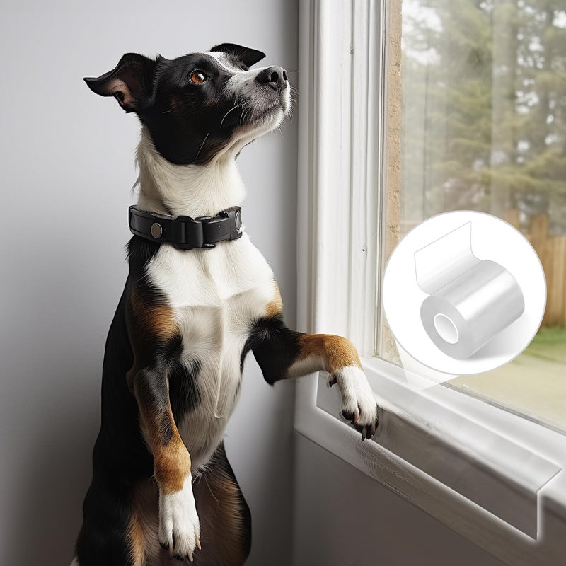 Loiion Door Protector from Dog Scratching, Window Sill Protector, Clear Sided Shield Protection Barrier Anti Cat, Dog Scratching, Slobbering, and Clawing Furniture, Glass, Car Door, Couch 4in x 3.3ft - Image 1