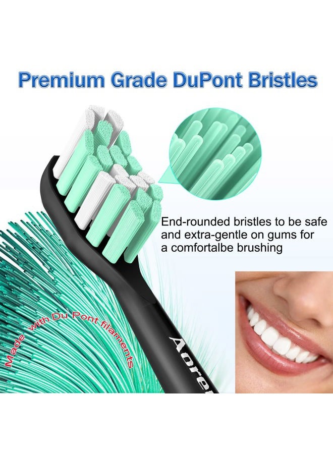 Aoremon Replacement Heads for Sonicare - Replacement Brush Heads Compatible with Philips Sonicare Snap-on Electric Toothbrush (Black),8 Pcs - Image 4