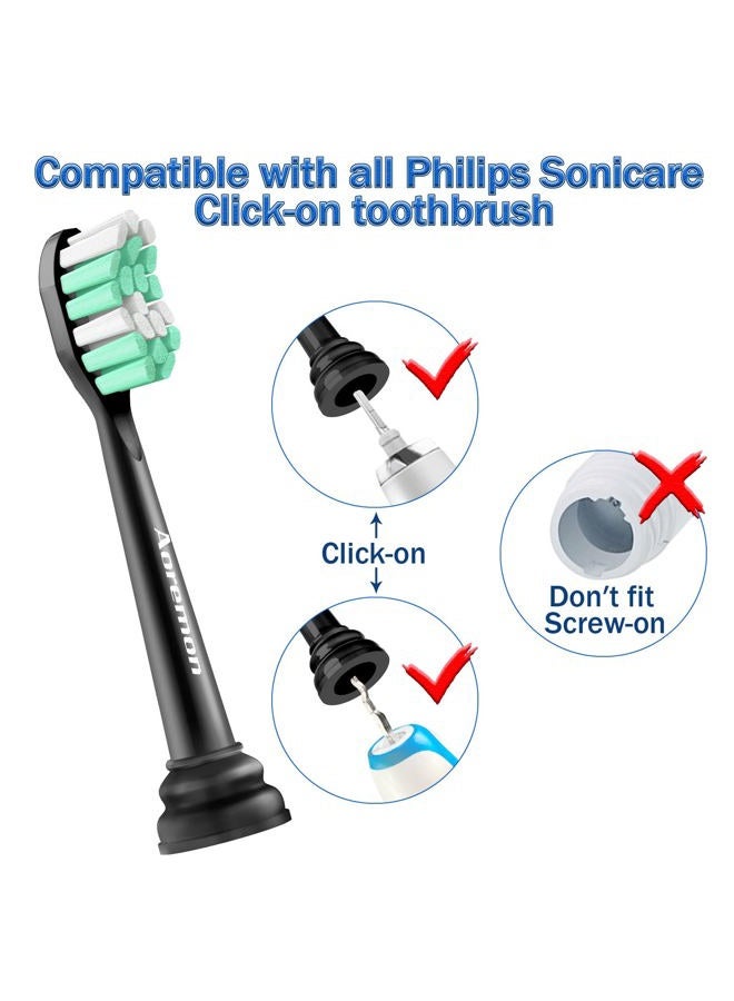 Aoremon Replacement Heads for Sonicare - Replacement Brush Heads Compatible with Philips Sonicare Snap-on Electric Toothbrush (Black),8 Pcs - Image 5