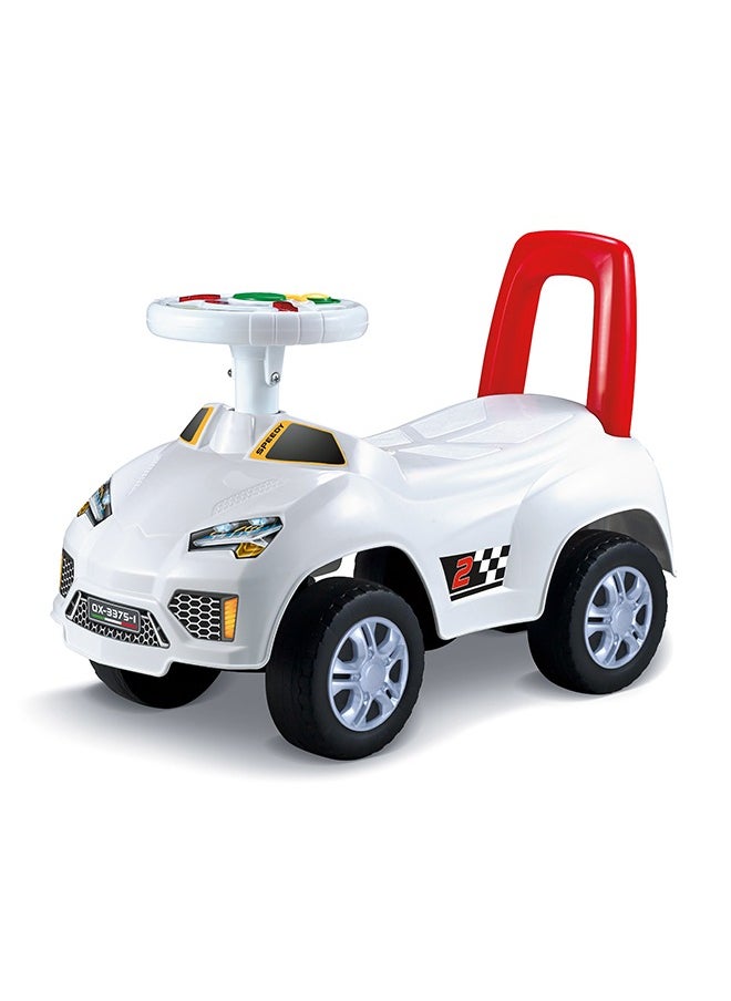 Galaxy Toys - سيارة رياضية للأطفال - تصميم سيارة رياضية أنيقة مع أضواء وأصوات تفاعلية، آمنة وقوية، لعبة دفع للأطفال الذين تتراوح أعمارهم بين 1-3 سنوات | أبيض - Image 1
