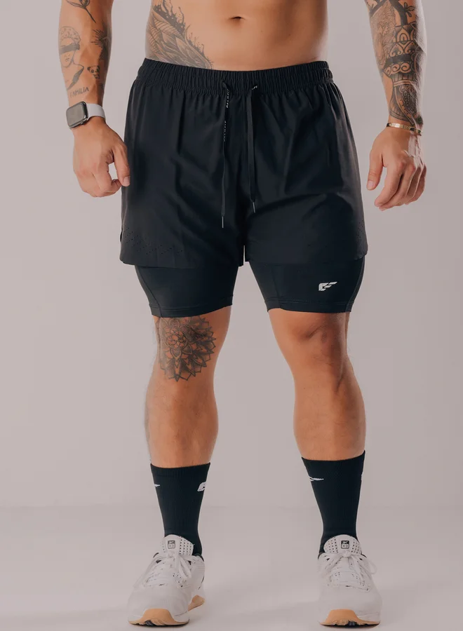 PALMFIT Palmfit Men Black 2 in 1 Training Shorts