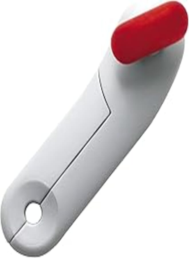 PEDRINI PEDRINI Gadget Can Opener with tagliabordo, Chrome Steel, One Size Fits All, White 