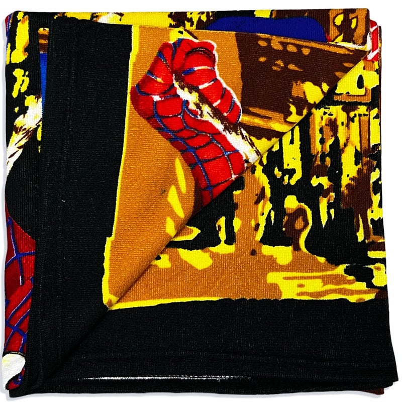 SPIDERMAN مارفل سبايدرمان الأزرق بونشو منشفة للأولاد مع غطاء رأس على شكل سبايدرمان كبير - Image 4