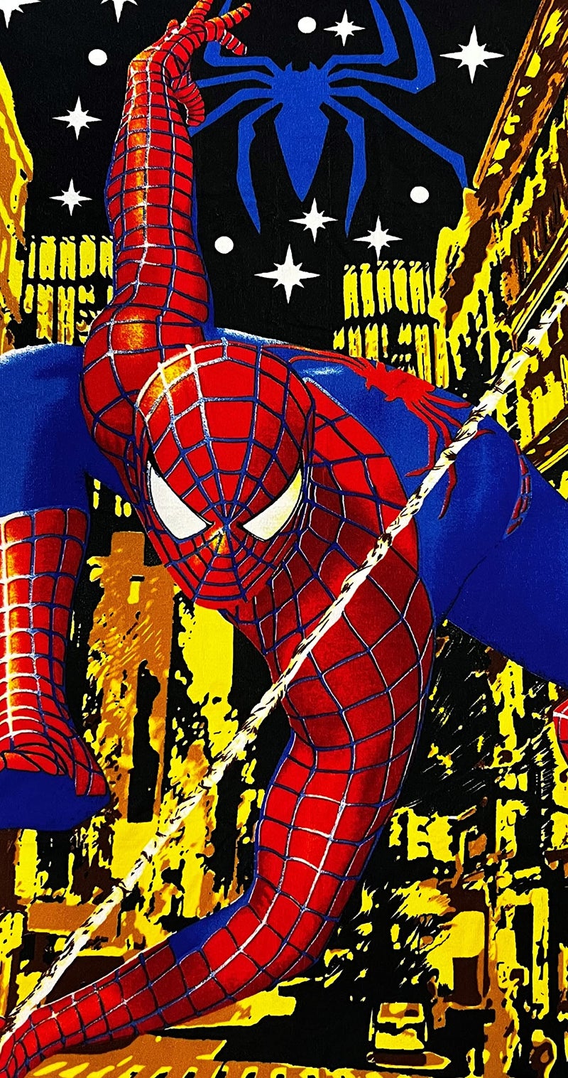 SPIDERMAN مارفل سبايدرمان الأزرق بونشو منشفة للأولاد مع غطاء رأس على شكل سبايدرمان كبير - Image 3