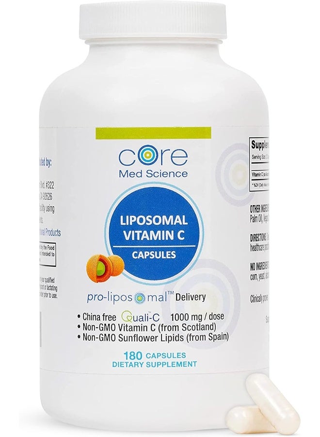 Core Med Science Core Med Science Liposomal Vitamin C - 1000mg - 180 Capsules - Quali®-C - Vitamin C Supplement - Made in USA - Image 1