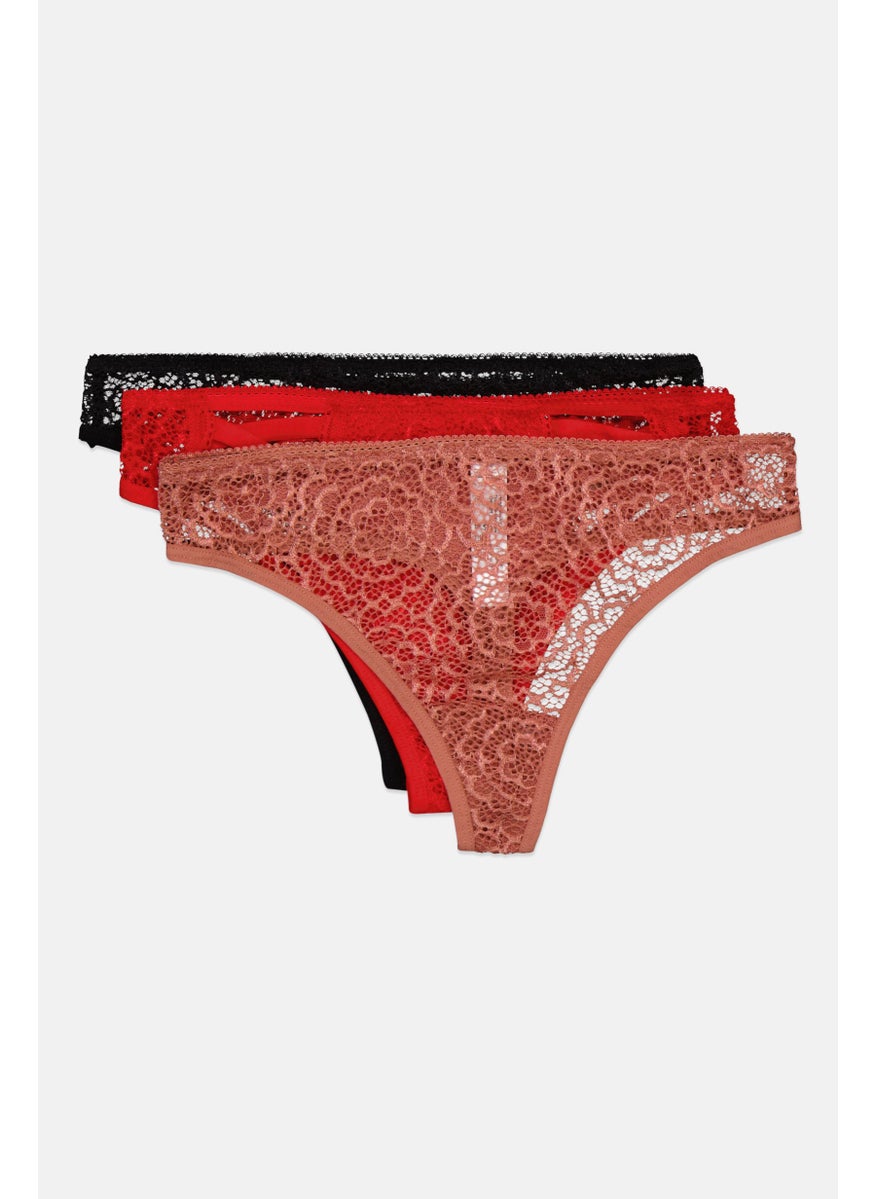 Women 3 Pcs Textured Thong Panties, Red - pzsku/Z96B5F44003FF59B589B6Z/45/_/1724351059/18dd734c-ca72-4160-af90-d680c286e2e5