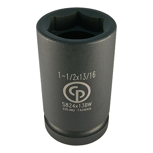 Chicago Pneumatic S824X13BW - 1 Inch Square Drive, 1-1/2 x 13/16 Inch, Combination Budd Wheel, Impact Socket, Black - Image 4